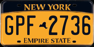 NY license plate GPF2736
