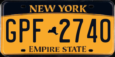 NY license plate GPF2740