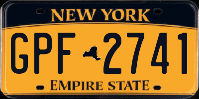 NY license plate GPF2741