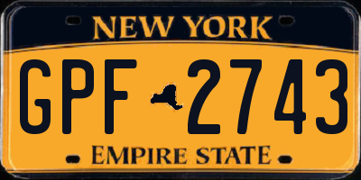 NY license plate GPF2743