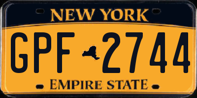 NY license plate GPF2744