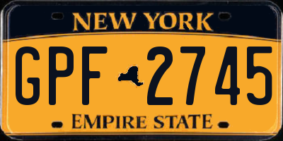 NY license plate GPF2745