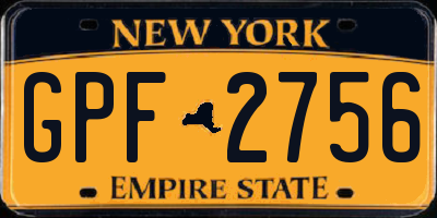 NY license plate GPF2756
