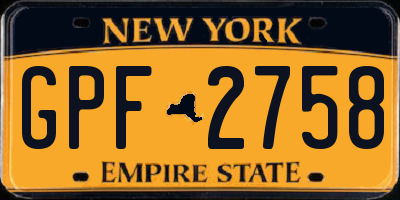 NY license plate GPF2758