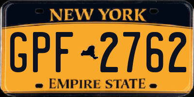 NY license plate GPF2762