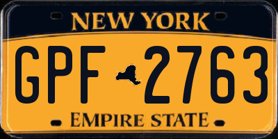 NY license plate GPF2763