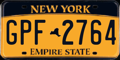 NY license plate GPF2764