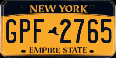 NY license plate GPF2765