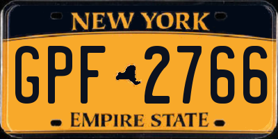 NY license plate GPF2766