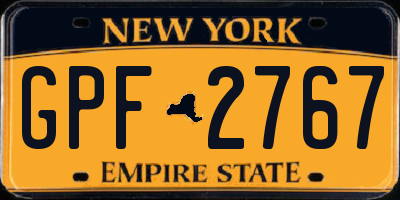 NY license plate GPF2767