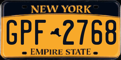 NY license plate GPF2768