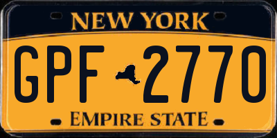 NY license plate GPF2770