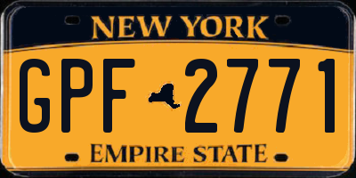 NY license plate GPF2771