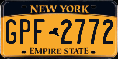 NY license plate GPF2772