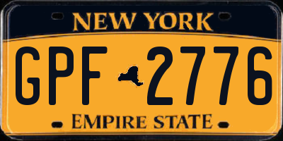 NY license plate GPF2776