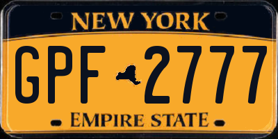 NY license plate GPF2777