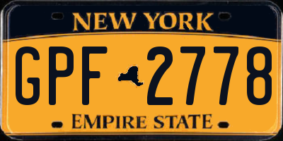 NY license plate GPF2778