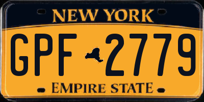 NY license plate GPF2779