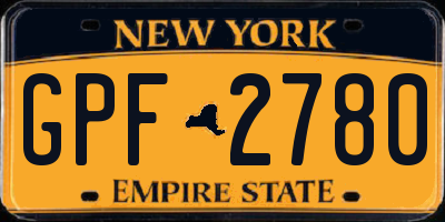 NY license plate GPF2780