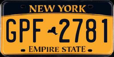 NY license plate GPF2781