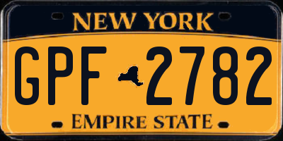 NY license plate GPF2782