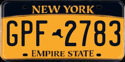 NY license plate GPF2783