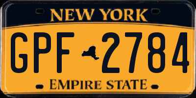 NY license plate GPF2784