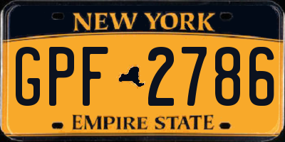 NY license plate GPF2786