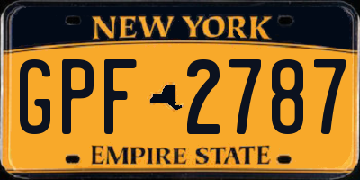 NY license plate GPF2787