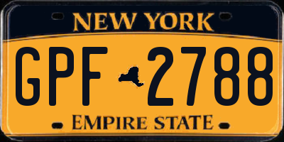 NY license plate GPF2788