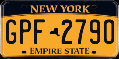 NY license plate GPF2790
