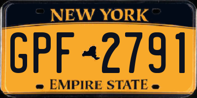 NY license plate GPF2791