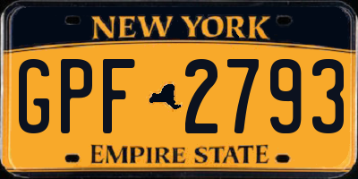 NY license plate GPF2793