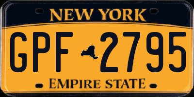 NY license plate GPF2795