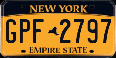 NY license plate GPF2797