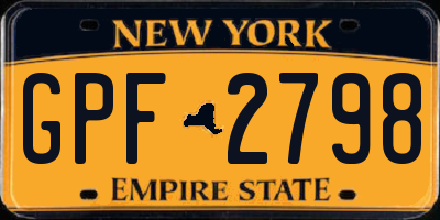 NY license plate GPF2798
