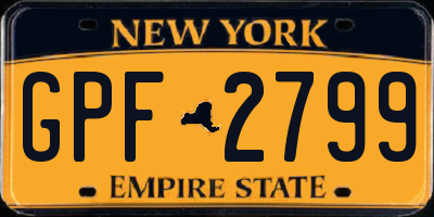 NY license plate GPF2799
