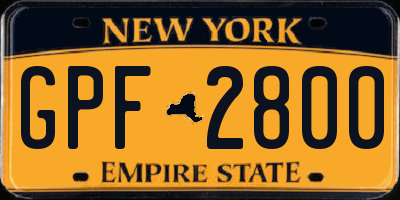 NY license plate GPF2800