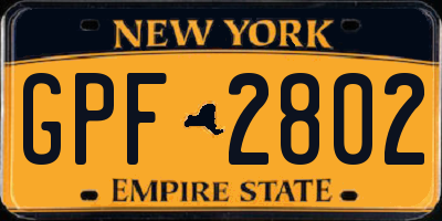 NY license plate GPF2802