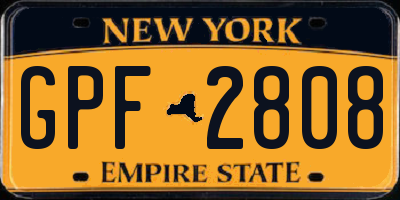 NY license plate GPF2808