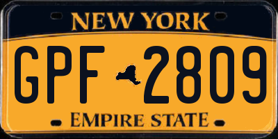 NY license plate GPF2809