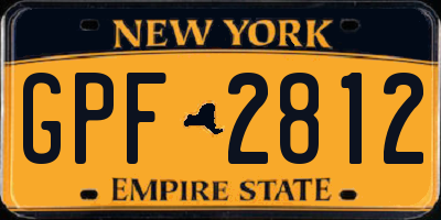 NY license plate GPF2812