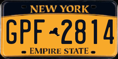 NY license plate GPF2814