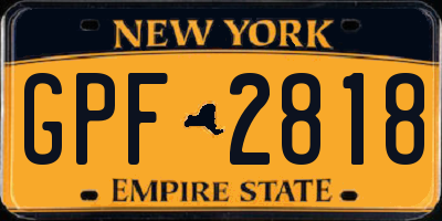 NY license plate GPF2818