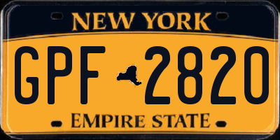 NY license plate GPF2820