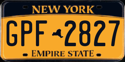 NY license plate GPF2827