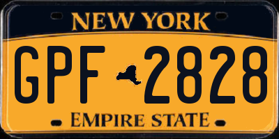 NY license plate GPF2828