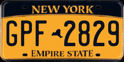 NY license plate GPF2829