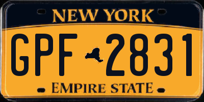 NY license plate GPF2831