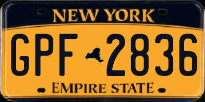 NY license plate GPF2836